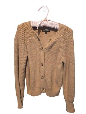 NWOT Banana Republic Camel Button-Front Knit Cardigan, Size Medium